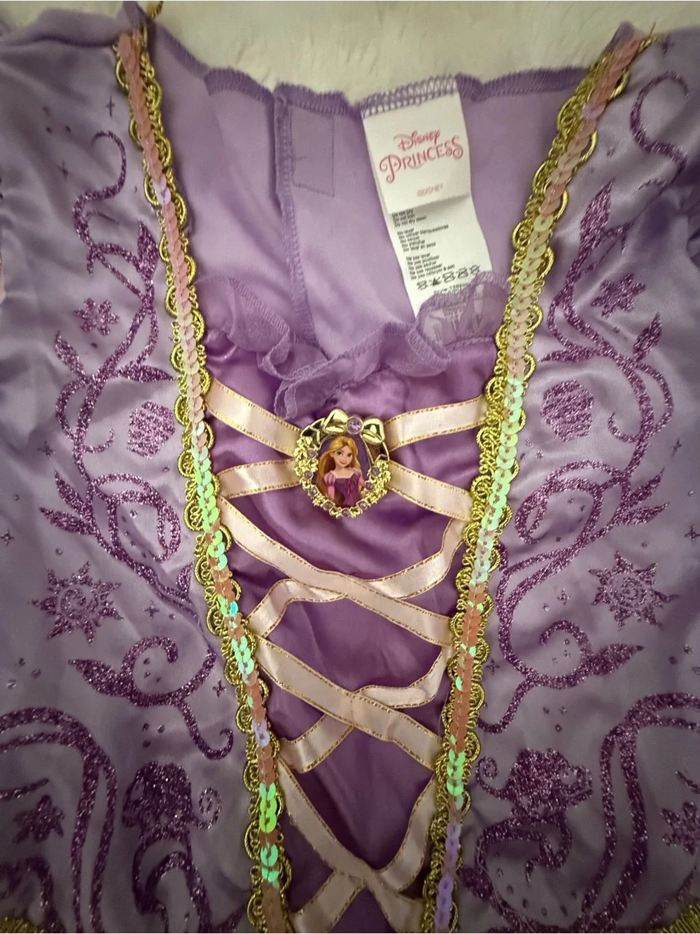 Girls Disney Rapunzel Princess Costume with Lights size 4-6x